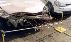 Figure 1. Frontal damage with measurement of vehicle deformation