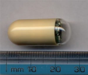 Figure 2. Capsule endoscope. Image courtesy of Wikimedia Commons.