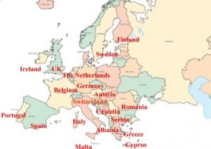 Figure 3. Distribution of European Master in Disaster Medicine students across Europe.