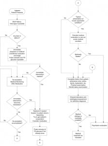 Figure 2. Medical evaluation in the emergency department or psychiatric emergency service. FS glucose, finger-stick glucose.