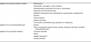 Table 4. Conditions that may cause agitation.