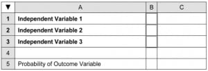 Figure 1 Sample spreadsheet format for a predictive model