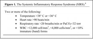 Figure 1. Criteria for systemic inflammatory response syndrome.7